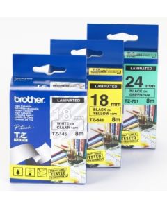 Brother TZe-641 – černý tisk na žlutém podkladu, 18 mm