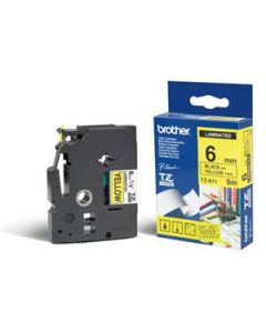 Brother TZe-611 – černý tisk na žlutém podkladu, 6 mm