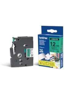 Brother TZe-731 – černý tisk na zeleném podkladu, 12 mm