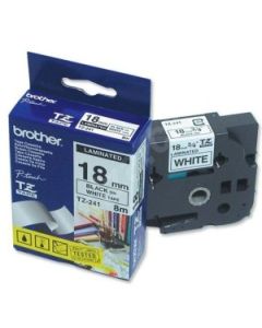 Brother TZe-241 – černý tisk na bílém podkladu, 18 mm