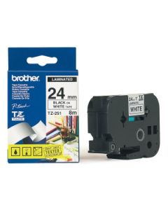 Brother TZe-251 – černý tisk na bílém podkladu, 24 mm