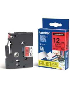 Brother TZe-431 – černý tisk na červeném podkladu, 12 mm